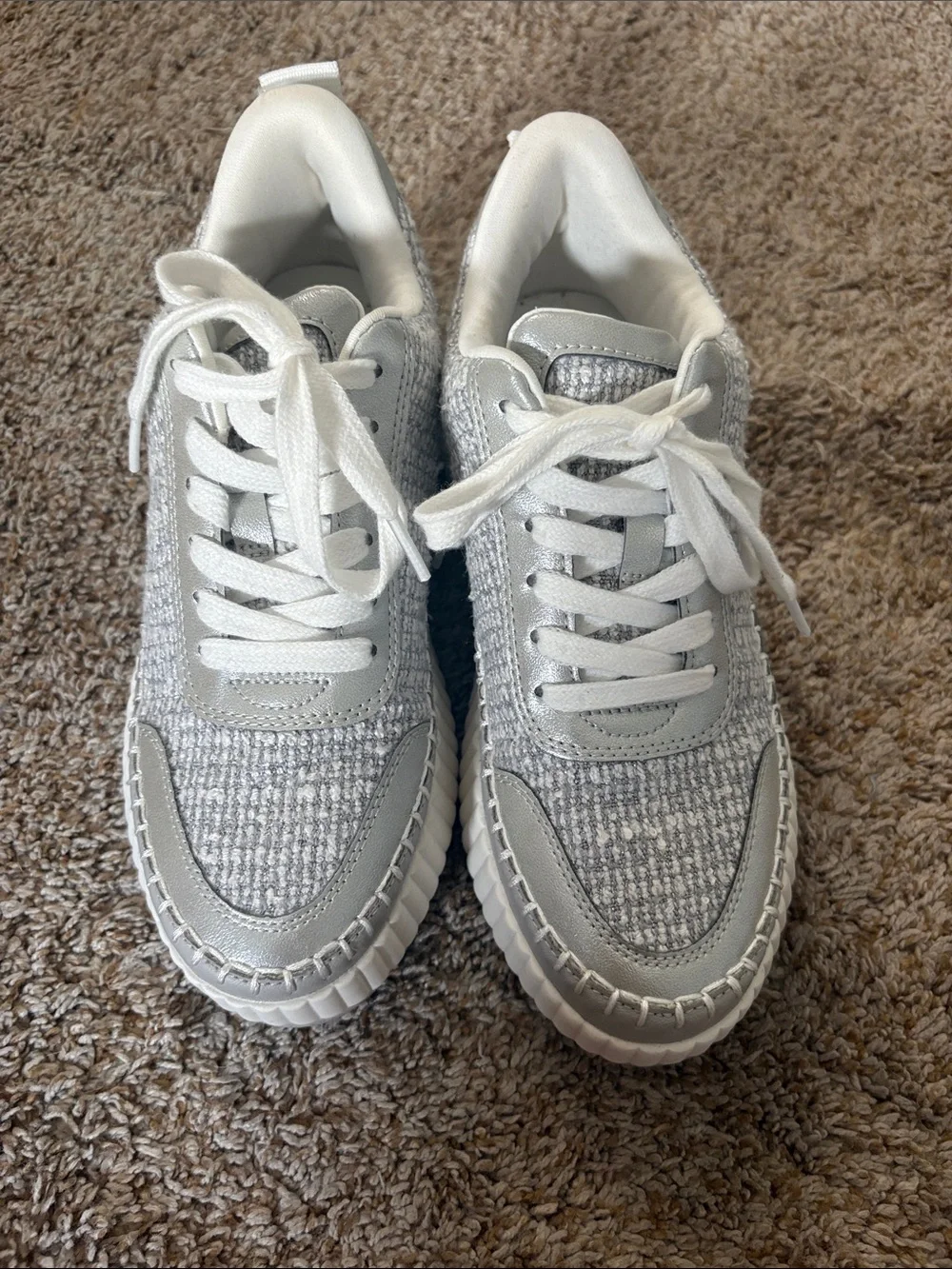 Universal Thread Gray and White Platform Sneakers